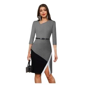 HOMEYEE BODY CON Asymmetrical Neckline Dress